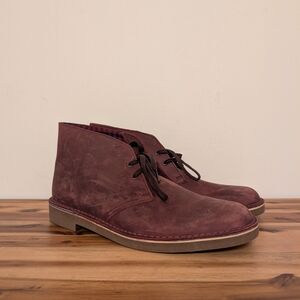 Clarks Aubergine Desert Boots Men's Burgundy Chukka 12
